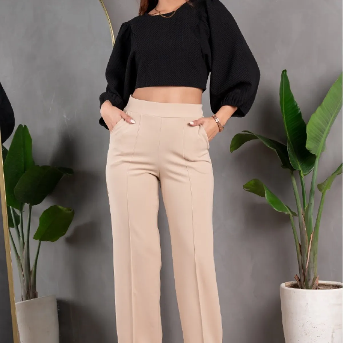 GENERICO - Pantalón Palazzo Mujer Tipo Shein
