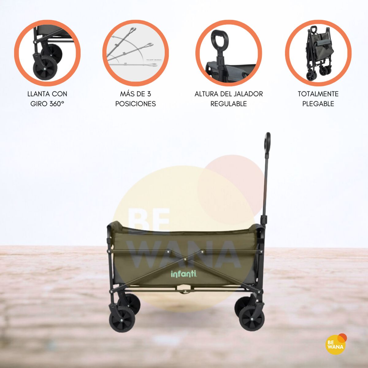INFANTI - Carrito Plegable Organizador «INFANTI» Black