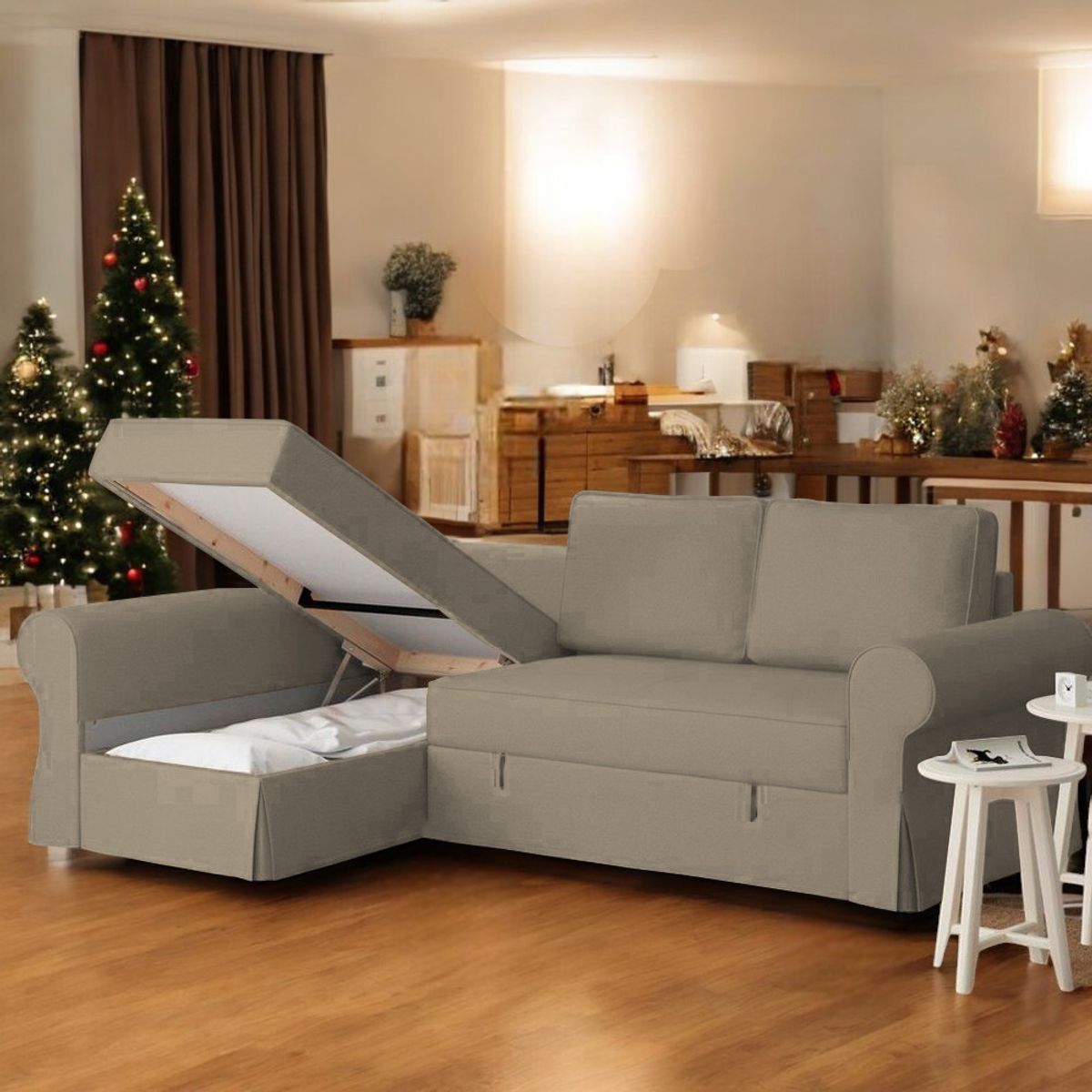 BARAKA HOME - Sofá Cama Multifuncional Kamenica 3 cuerpos - Beige Claro