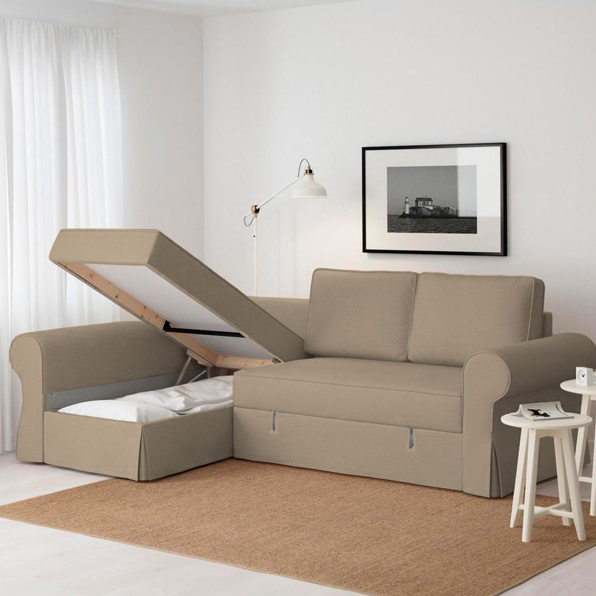 BARAKA HOME - Sofá Cama Multifuncional Kamenica 4 cuerpos - Beige Claro