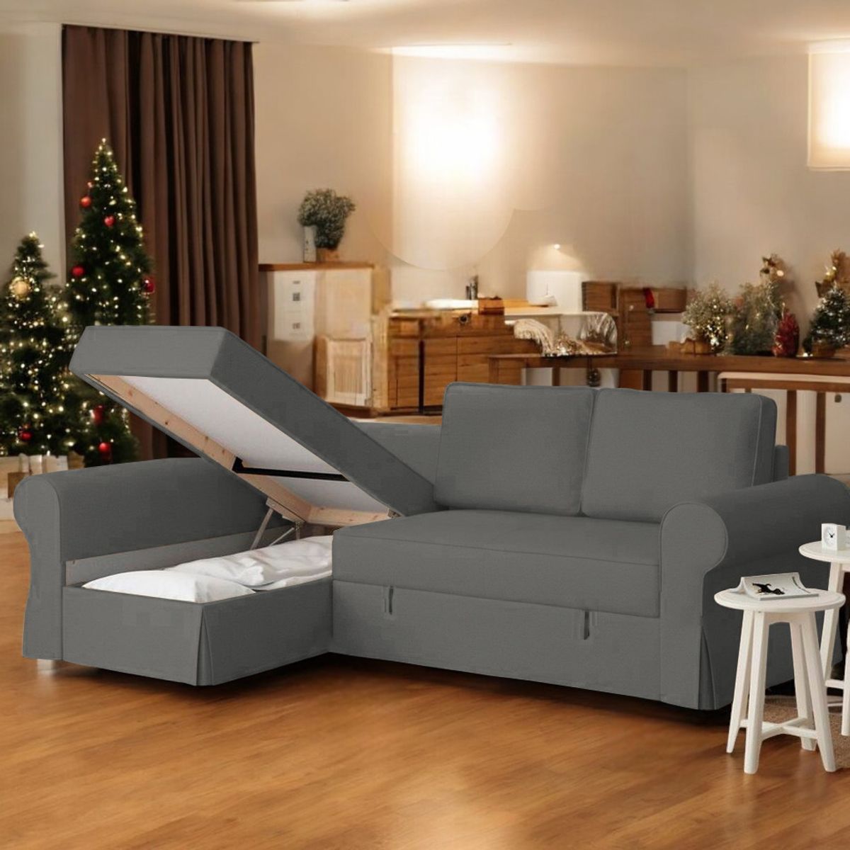 BARAKA HOME - Sofá Cama Multifuncional Kamenica 4 cuerpos - Gris Oscuro