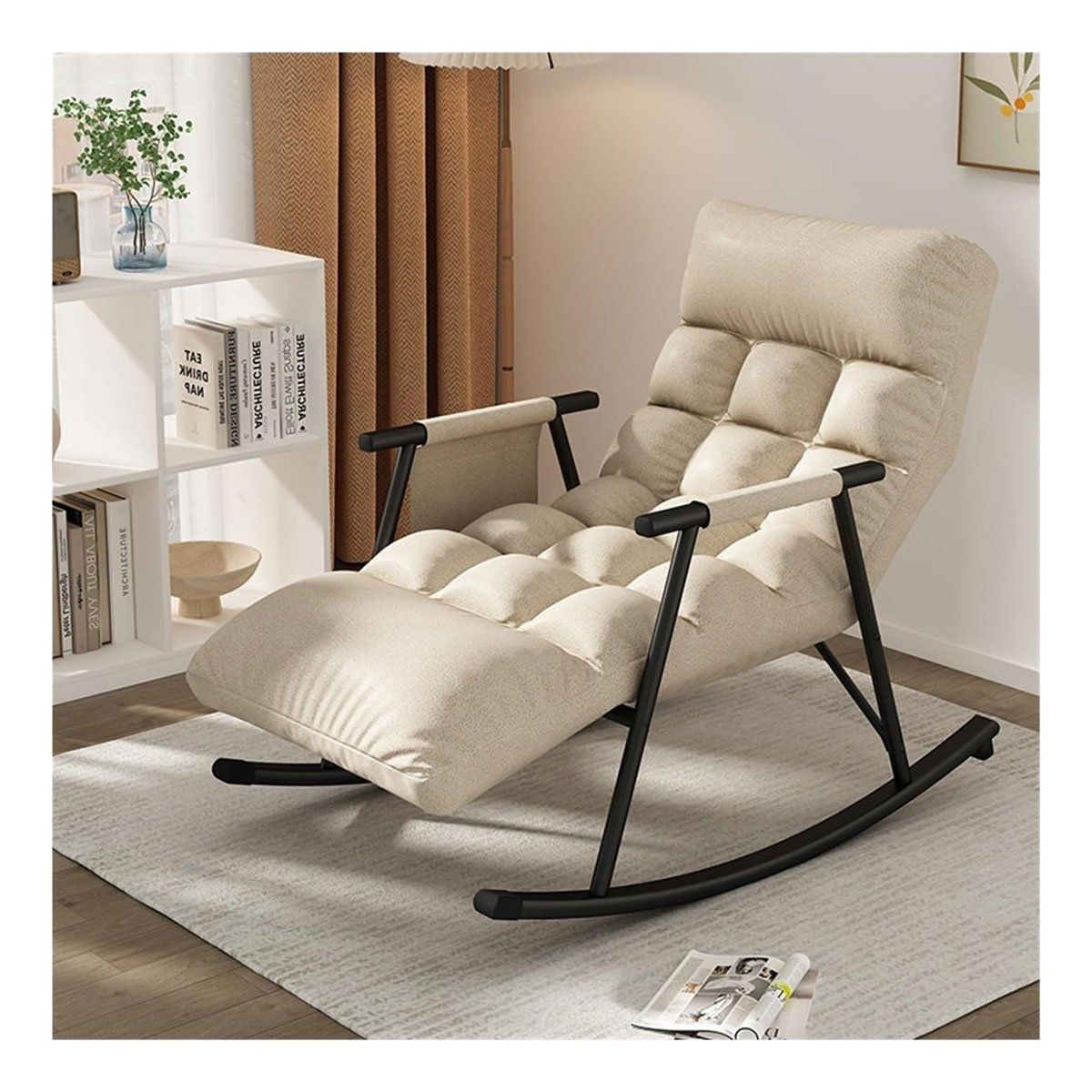 GENERICO - Silla Sillón Mecedora Reposera Terraza Playera Hogar Blanca