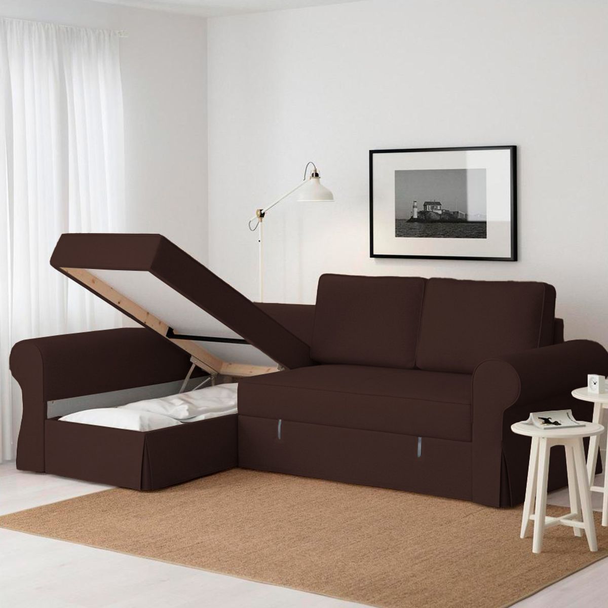 BARAKA HOME - Sofá Cama Multifuncional Kamenica 4 cuerpos - Chocolate