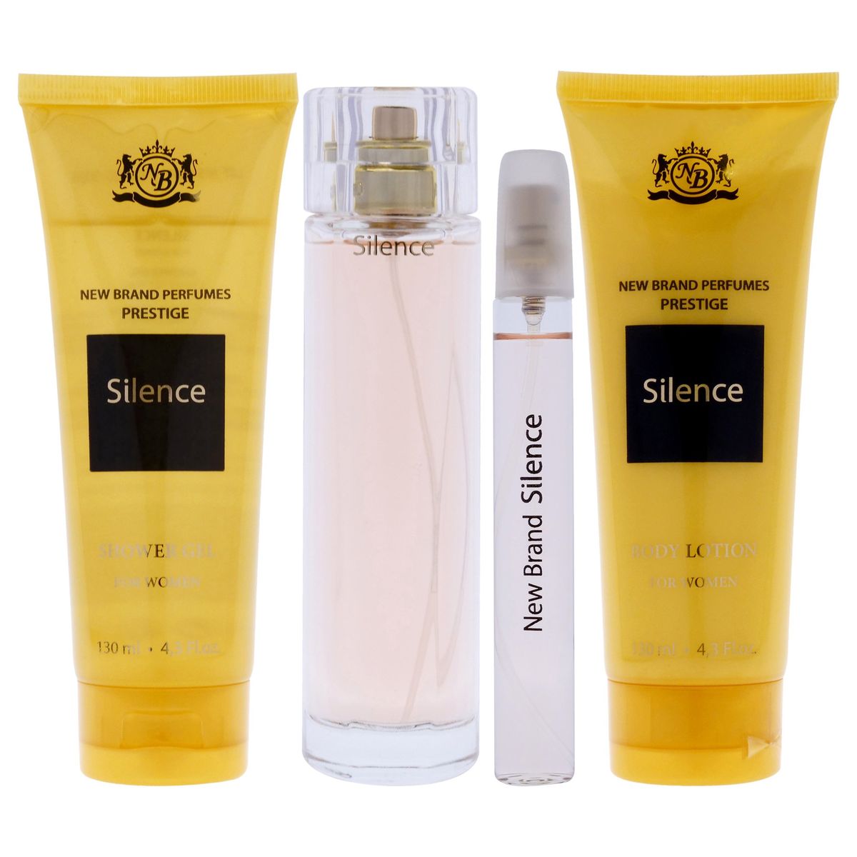 NEW BRAND - Prestige Silence Set EDP100ml+Spray15ml+Gel+Loción New Brand