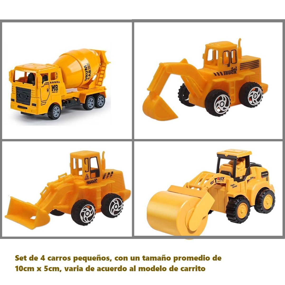 GENERICO - set de 4 carritos de juguete para construcción