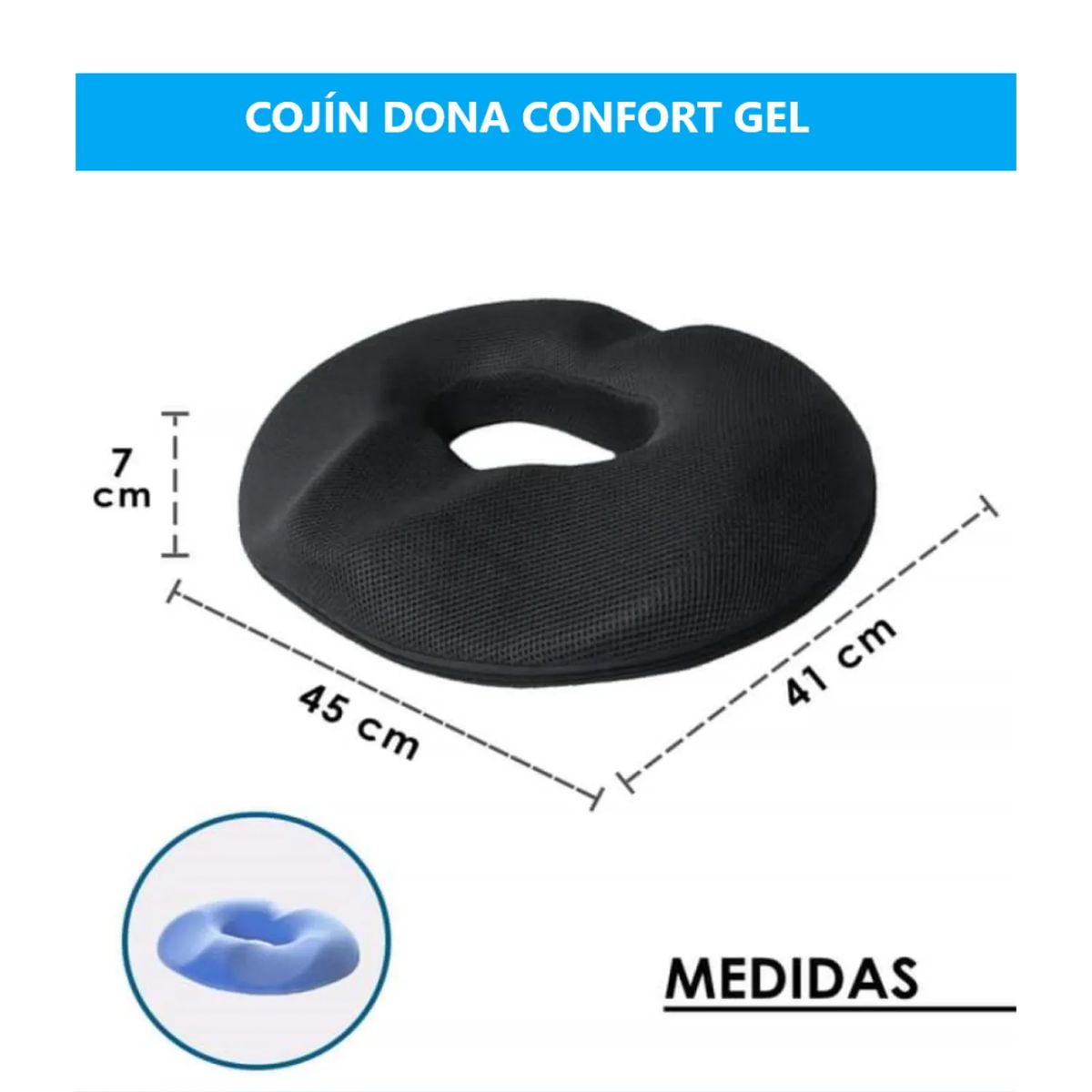 GENERICO - COJIN  DONA  GEL HEMORROIDES COXIS ORIGINAL