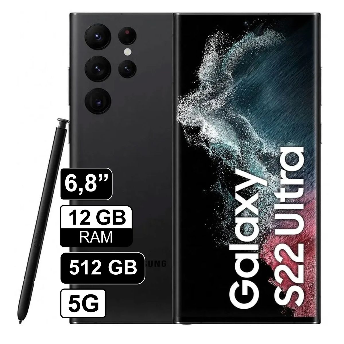 SAMSUNG - Samsung Galaxy S22 Ultra 12GB RAM + 512GB - Negro