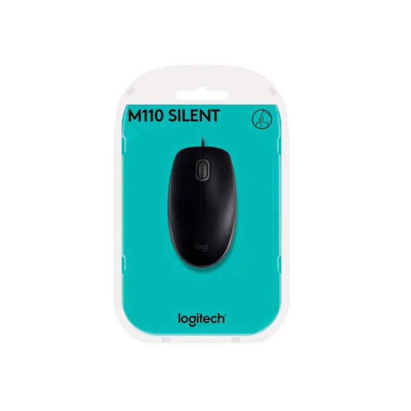 LOGITECH - MOUSE LOGITECH M110 SILENT OPTICO CON CABLE NEGRO