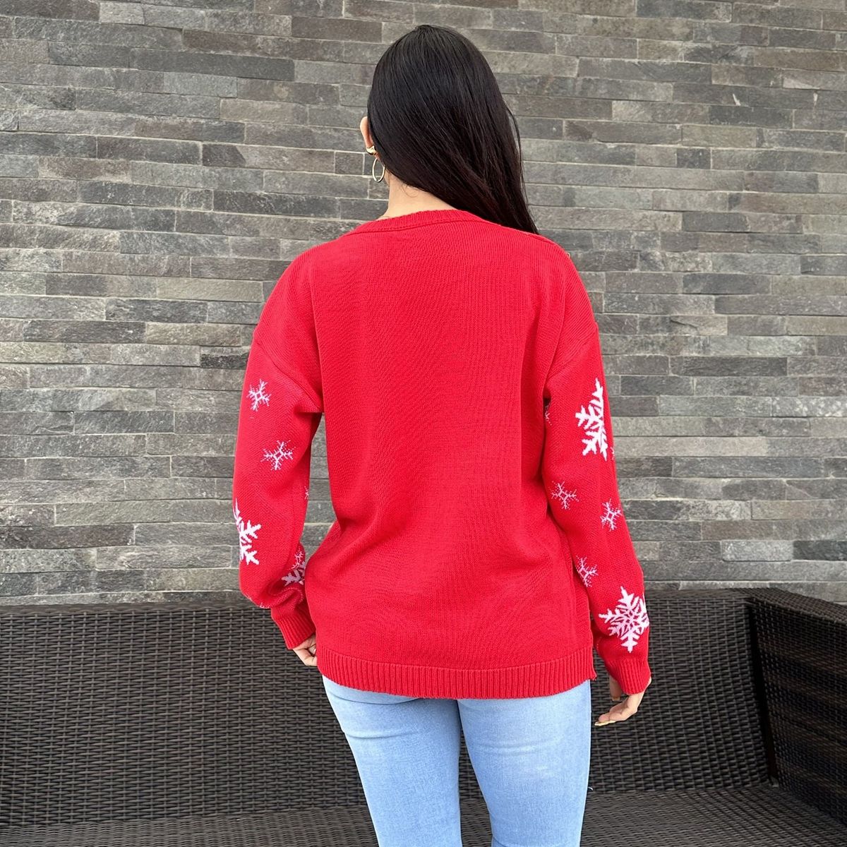 GENERICO - Chompa Mujer llama Navidad - Nathalie Love It - Rojo