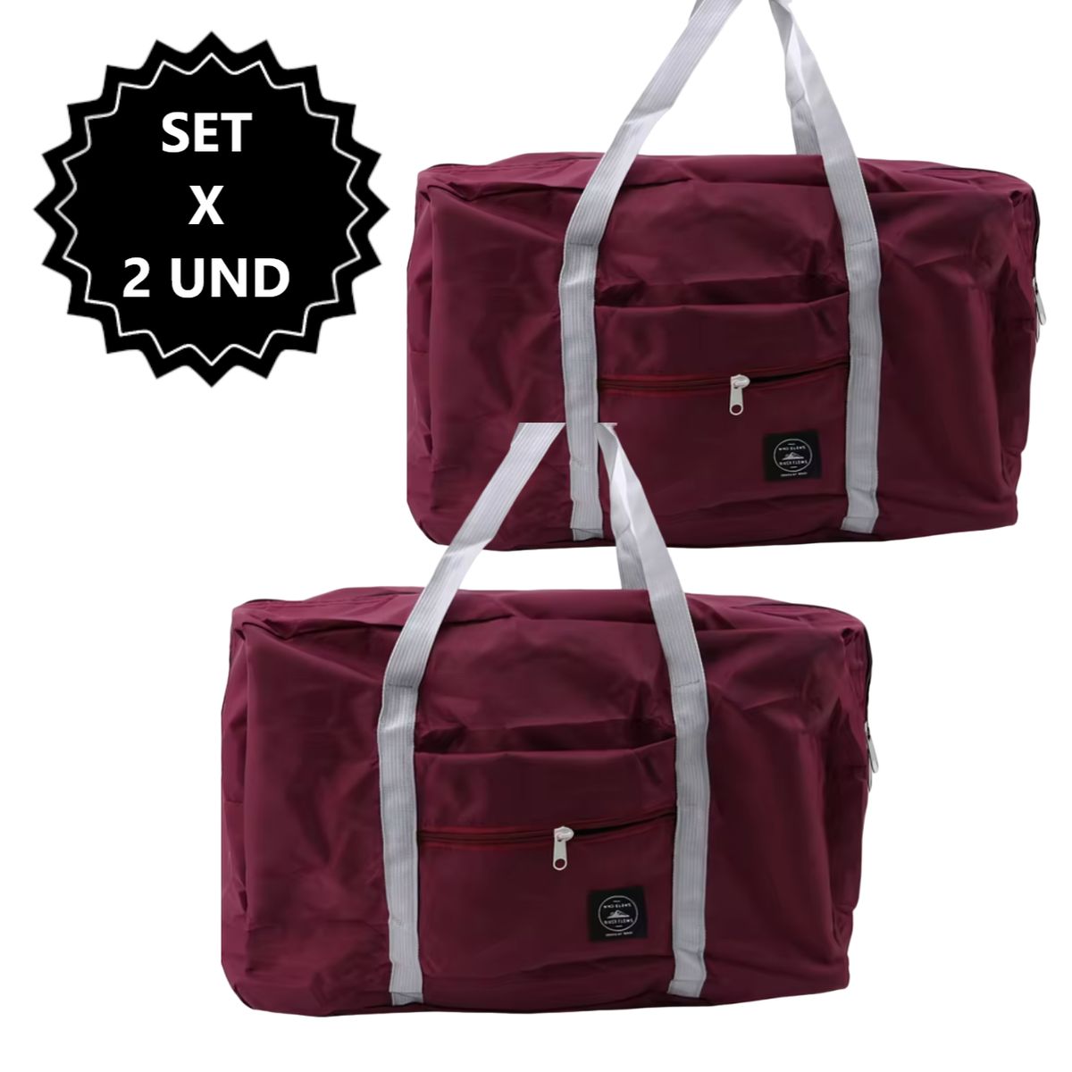 GENERICO - Set  x2 Bolsos de mano para viaje plegable de nylon - 45 x 17 x 30 cm