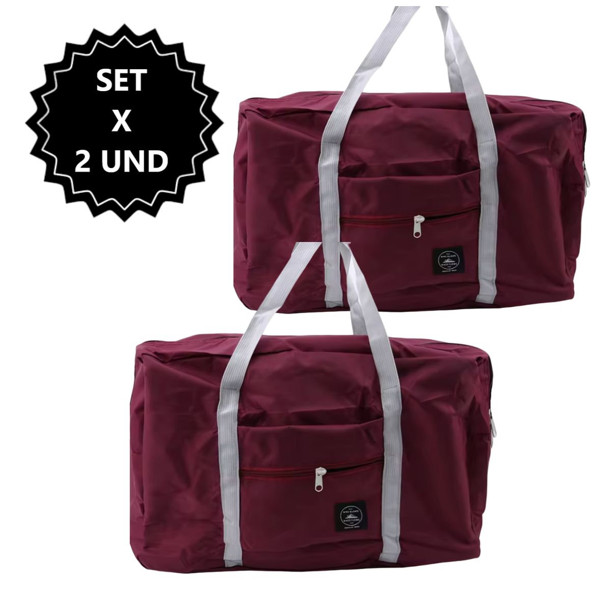 GENERICO - Set  x2 Bolsos de mano para viaje plegable de nylon - 45 x 17 x 30 cm