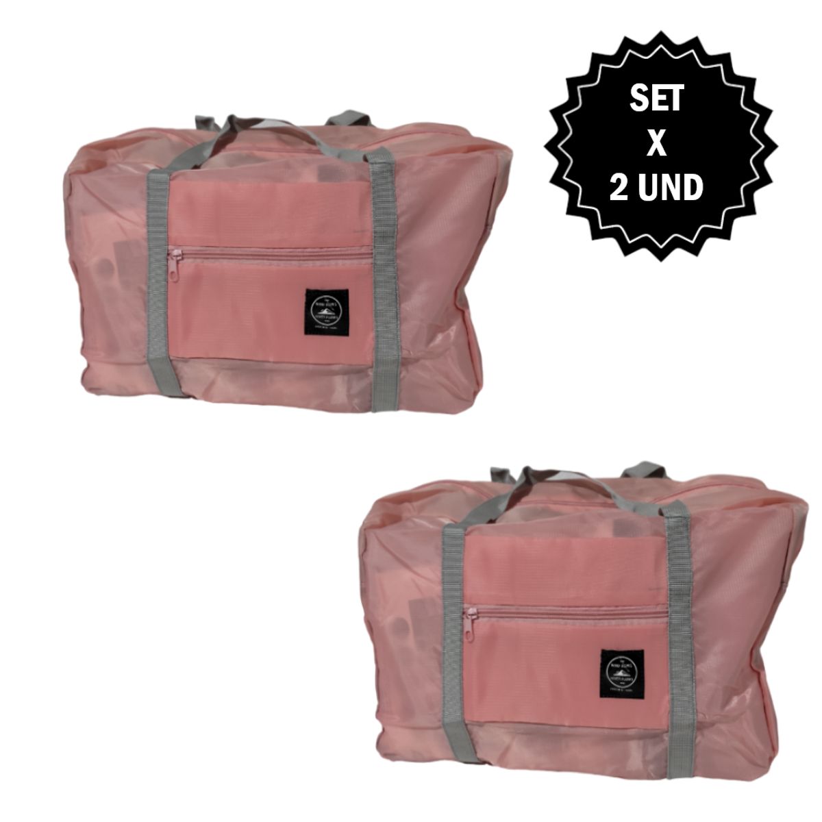 GENERICO - Set  x2 Bolsos de mano para viaje plegable de nylon - 45 x 17 x 30 cm
