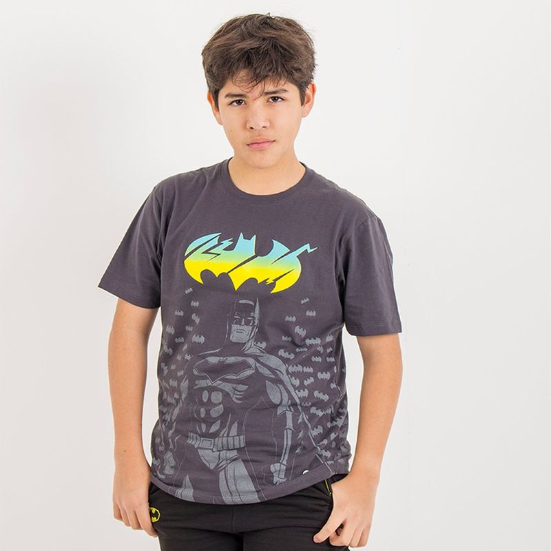 WARNER BROSS - POLO MODA MC NIÑO BATMAN PLOMO