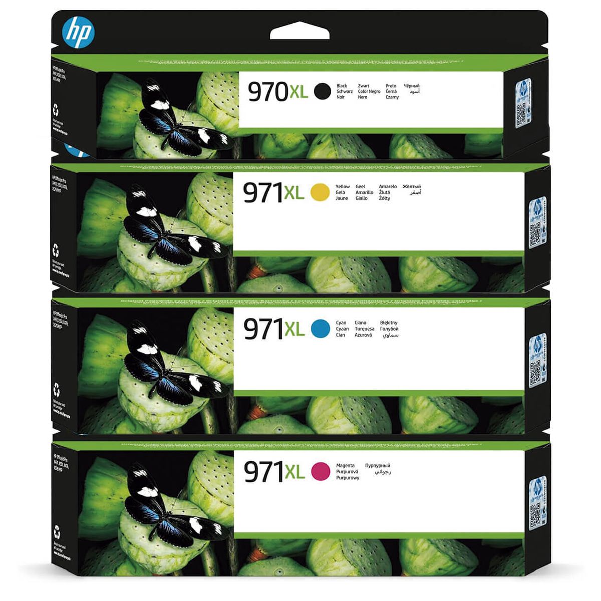 HP - Kit Tinta HP 970XL 971XL Cyan Magenta Amarillo Negro