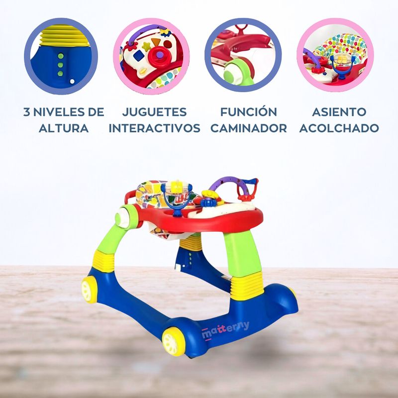 CUZKA - Andador Caminador 2 en 1 «WALKER PRO» Red