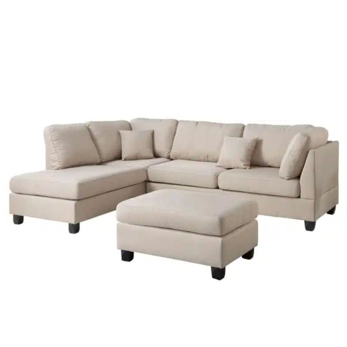 HOGAR & SPACIOS - HYS SECCIONAL IZQUIERDO ASTURIAS BANQUETA BEIGE