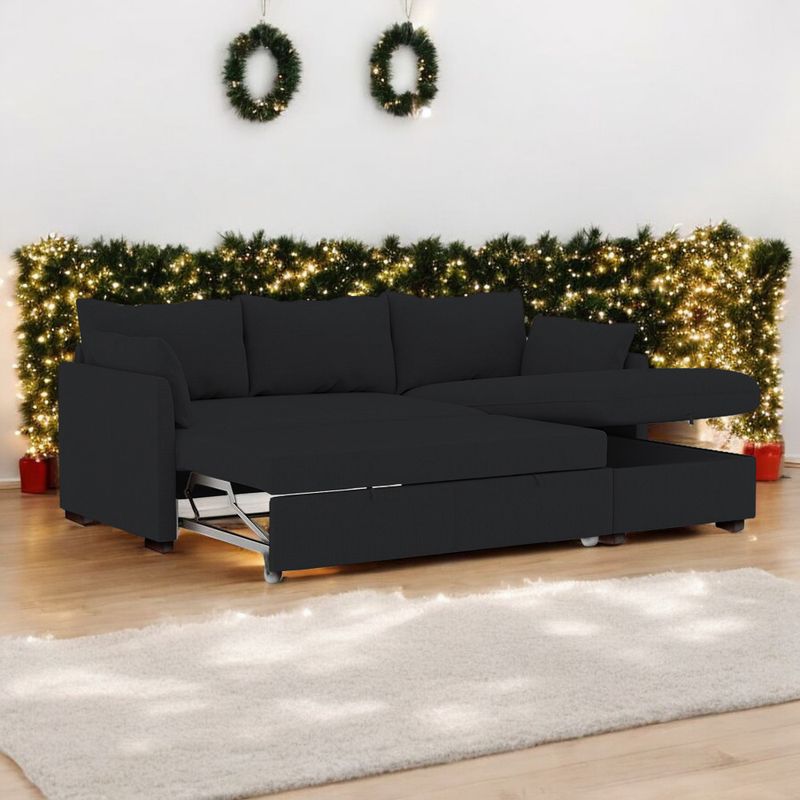 BARAKA HOME - Sofá Cama Multifuncional Veria 4 cuerpos - Negro