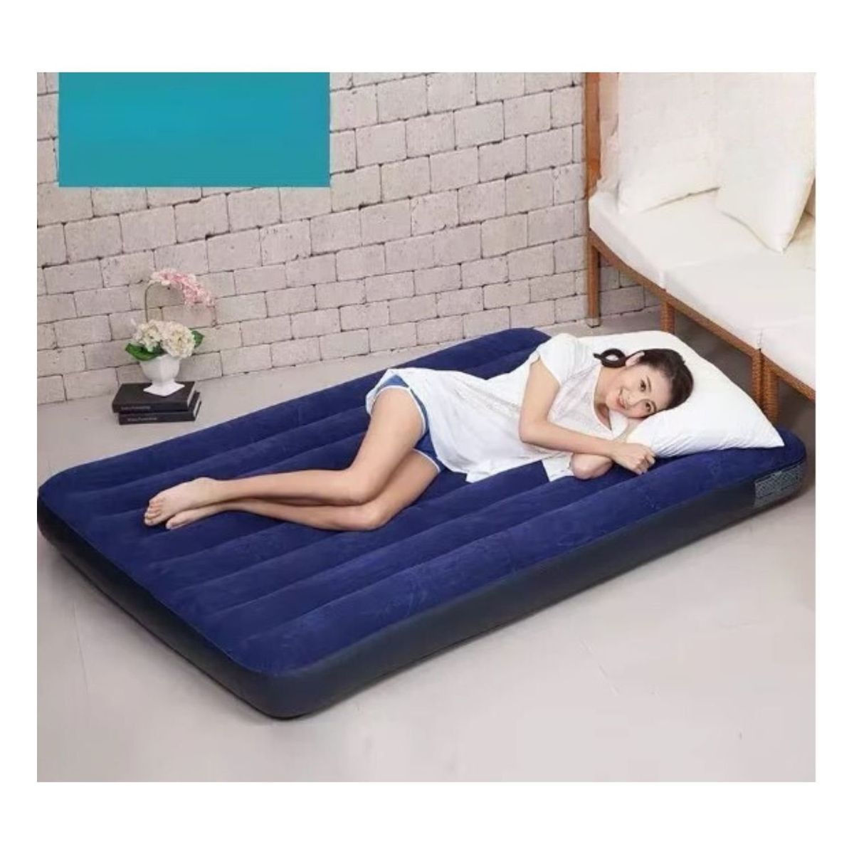 GENERICO - Colchón Inflable 2 plz. + Inflador + 2 Almohadas