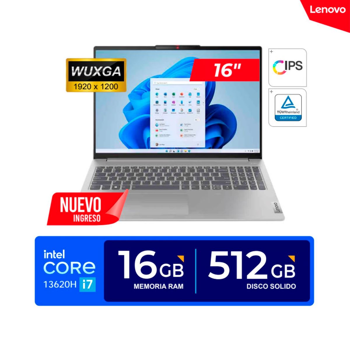LENOVO - Laptop Lenovo IdeaPad Slim 5, Core i7-13620H, 16GB LPDDR5, 512GB SSD, 16 WUXGA IPS