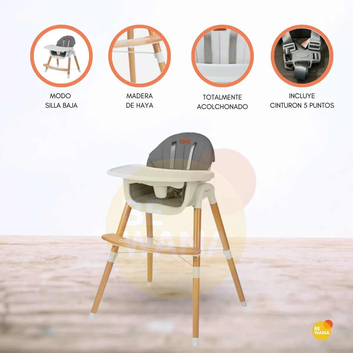 CARESTINO - Silla de Comer Moderna «ESTOCOLMO» Dark Gray