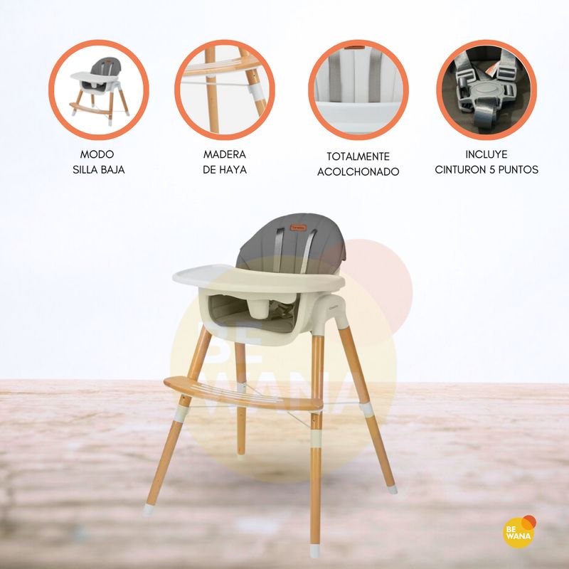 CARESTINO - Silla de Comer Moderna «ESTOCOLMO» Dark Gray