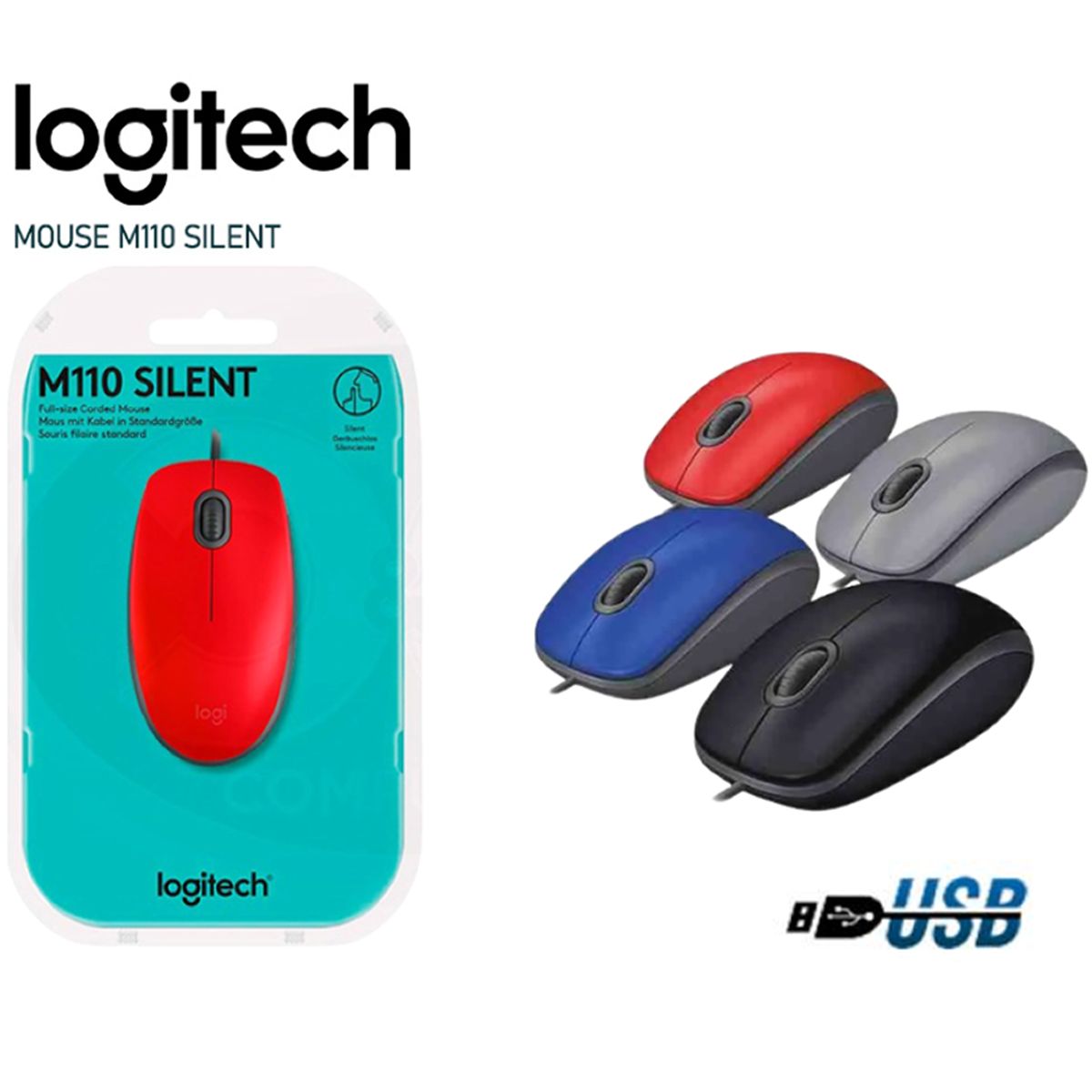 LOGITECH - MOUSE LOGITECH M110 ROJO