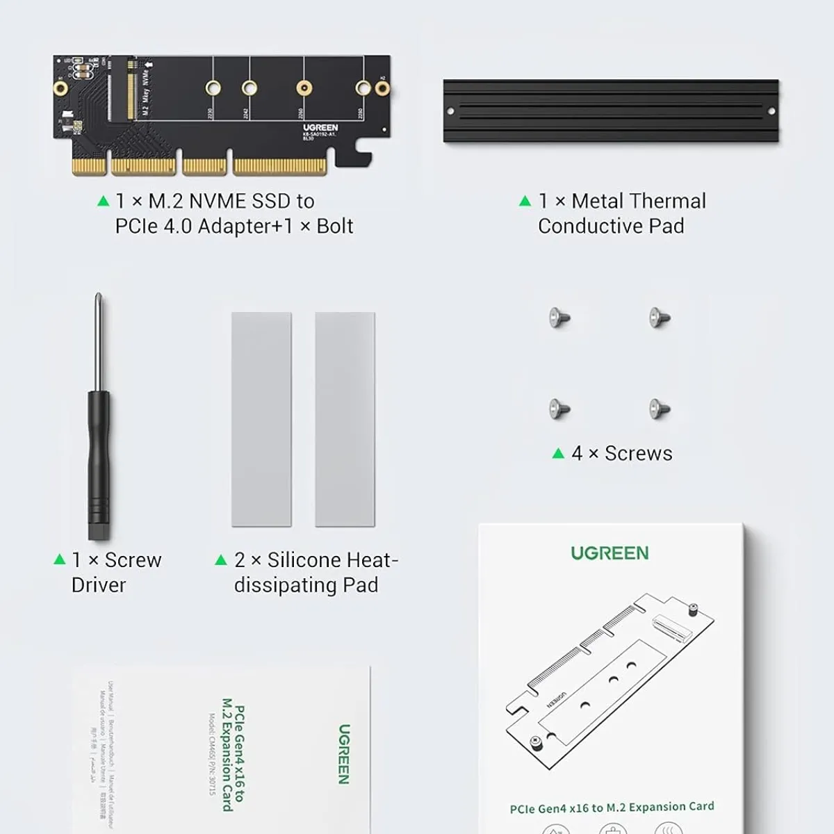 UGREEN - Tarjeta Expansión x2 M.2 Nvme Pcie 3.0 X4 Ugreen COD 30715