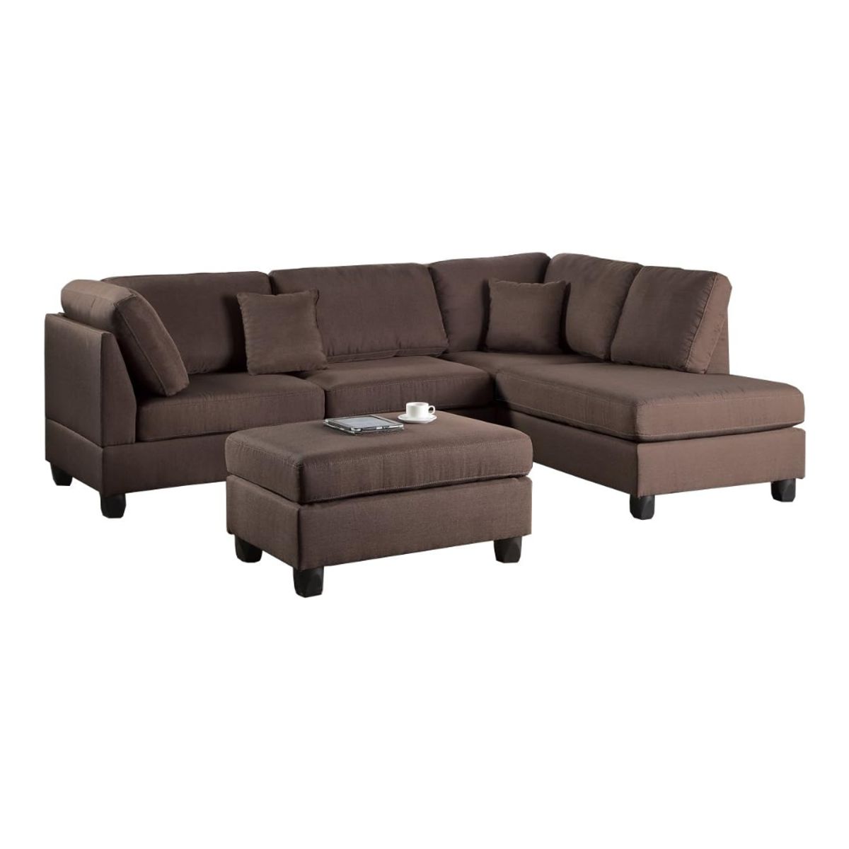 HOGAR & SPACIOS - HYS SECCIONAL DERECHO ASTURIAS BANQUETA MARRON