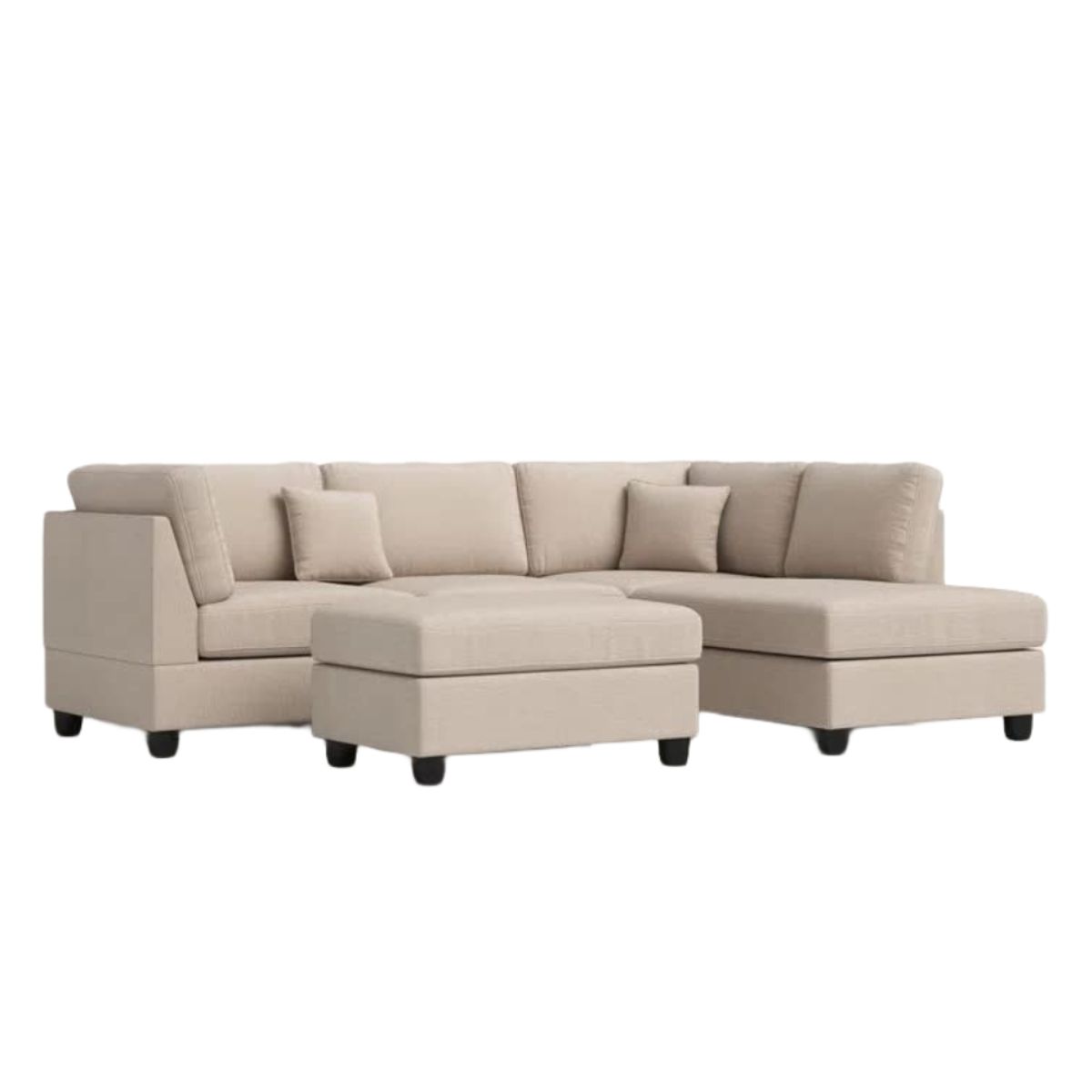 HOGAR & SPACIOS - HYS SECCIONAL DERECHO ASTURIAS BANQUETA BEIGE