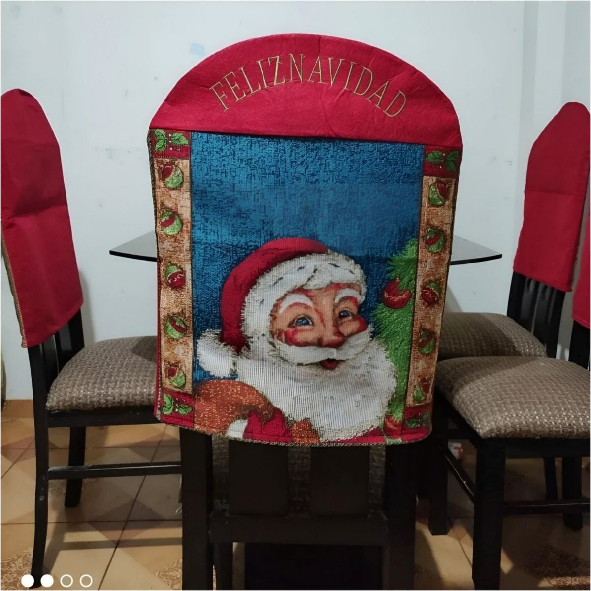 GENERICO - Funda respaldar de silla navideño set de 6 piezas