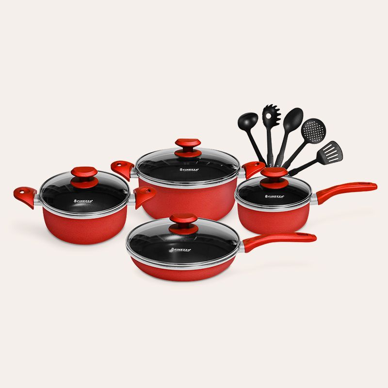FINEZZA - Juego de ollas antiadherentes de 13 piezas