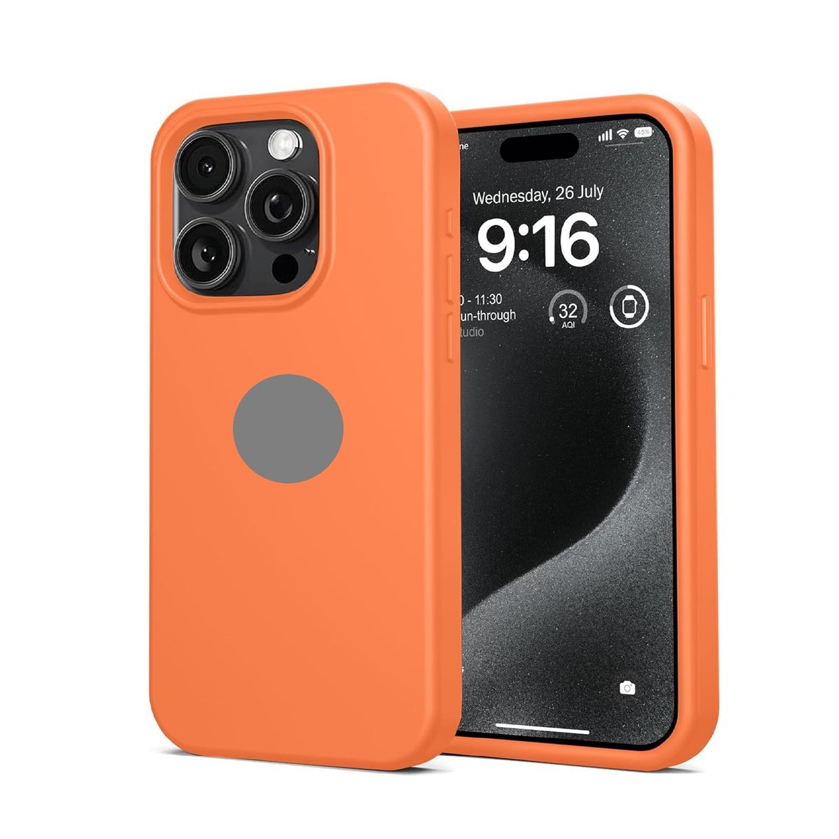 GENERICO - Case de Silicona para iPhone 16 Pro - Naranja