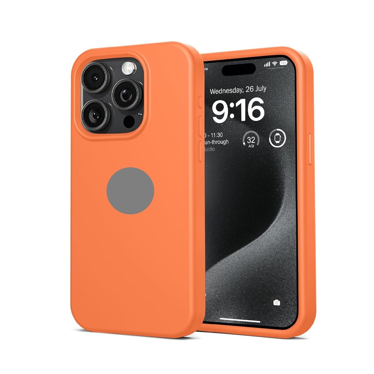 GENERICO - Case de Silicona para iPhone 16 Pro - Naranja