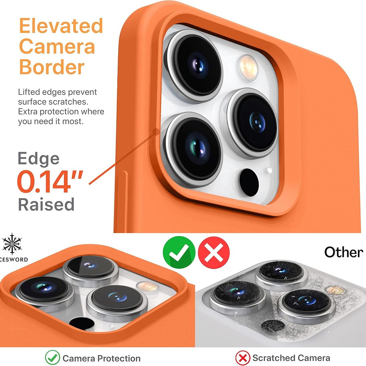 GENERICO - Case de Silicona para iPhone 16 Pro - Naranja