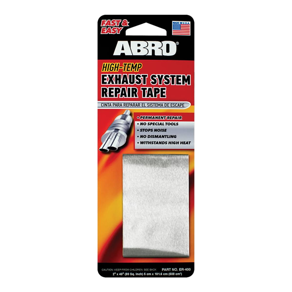 ABRO - ABRO Cinta de Aluminio reparadora de Tubo de Escape ER-400