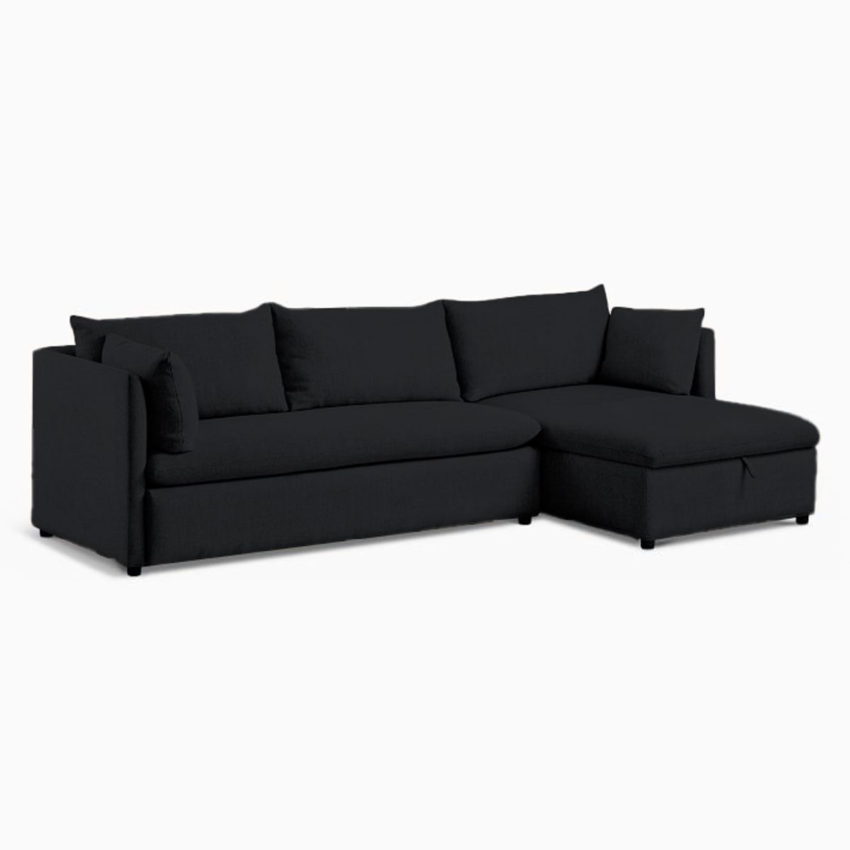 BARAKA HOME - Sofá Seccional Veles con Almohada 3 cuerpos - Negro