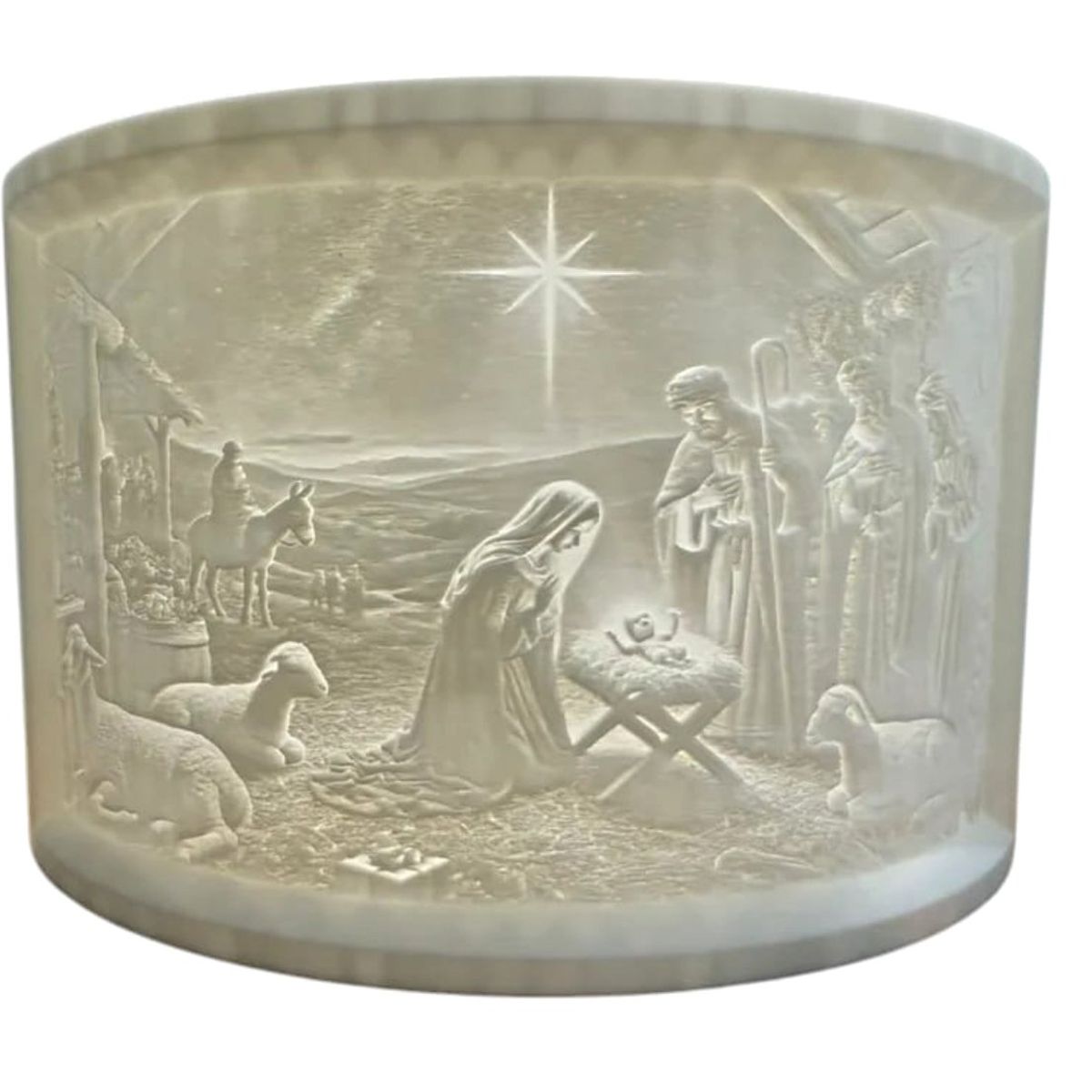 GYPSYZONE - litofania escena navideña blanco impreso en 3d GypsyZone