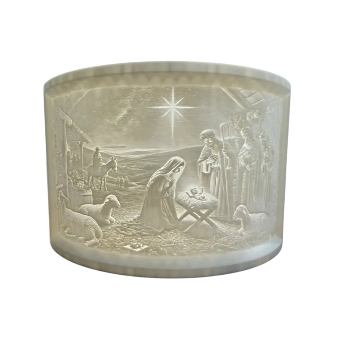 GYPSYZONE - litofania escena navideña blanco impreso en 3d GypsyZone