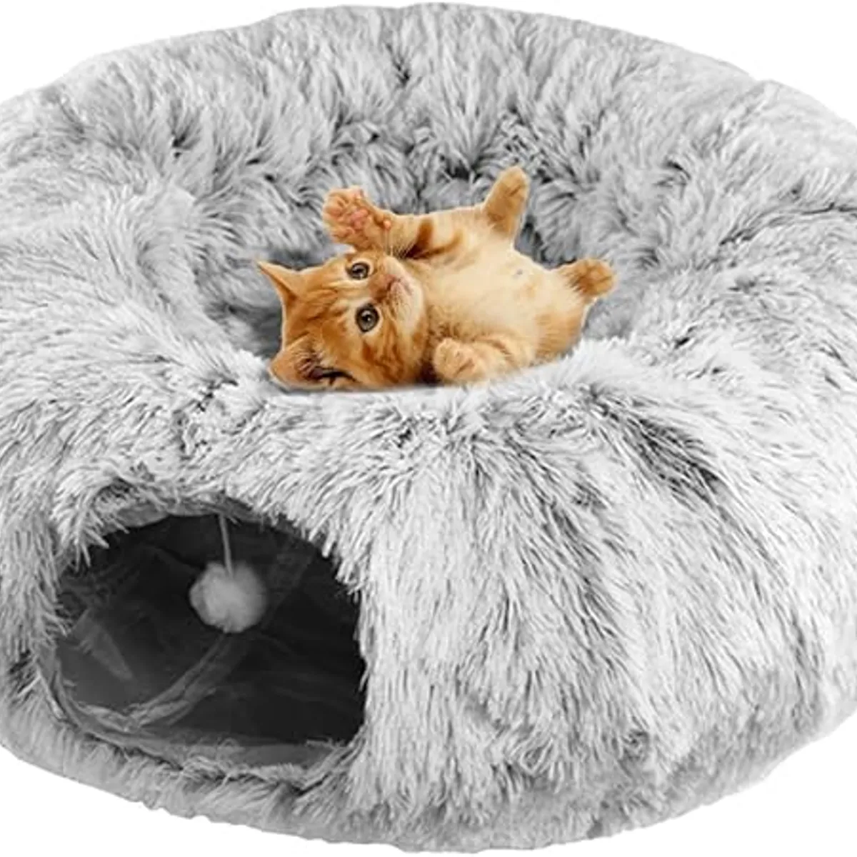 QUE PATAS PET SHOP - Cama Túnel de Felpa para Mascotas