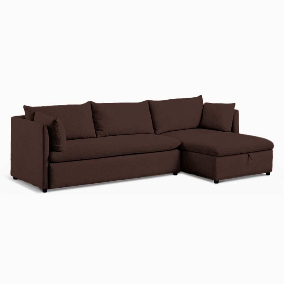 BARAKA HOME - Sofá Seccional Veles con Almohada 4 cuerpos - Chocolate