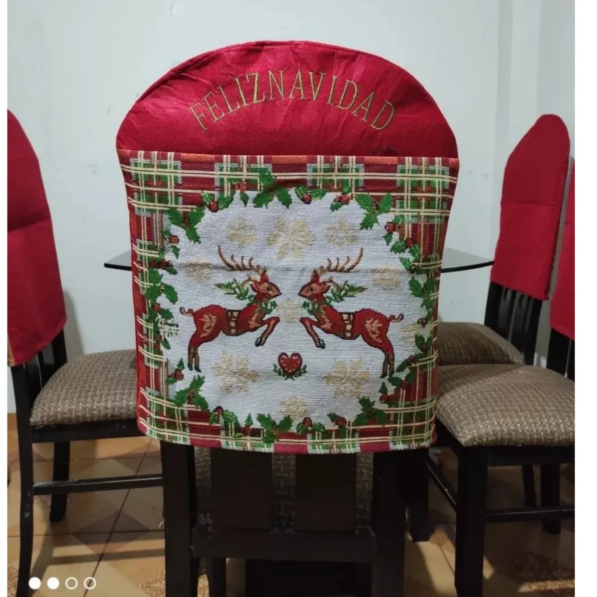 GENERICO - Funda respaldar de silla navideño set de 6 piezas