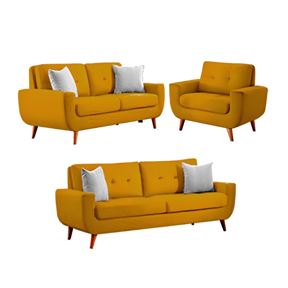 HOGAR & SPACIOS - HYS SALA 3 2 1 SAIFER AMARILLO