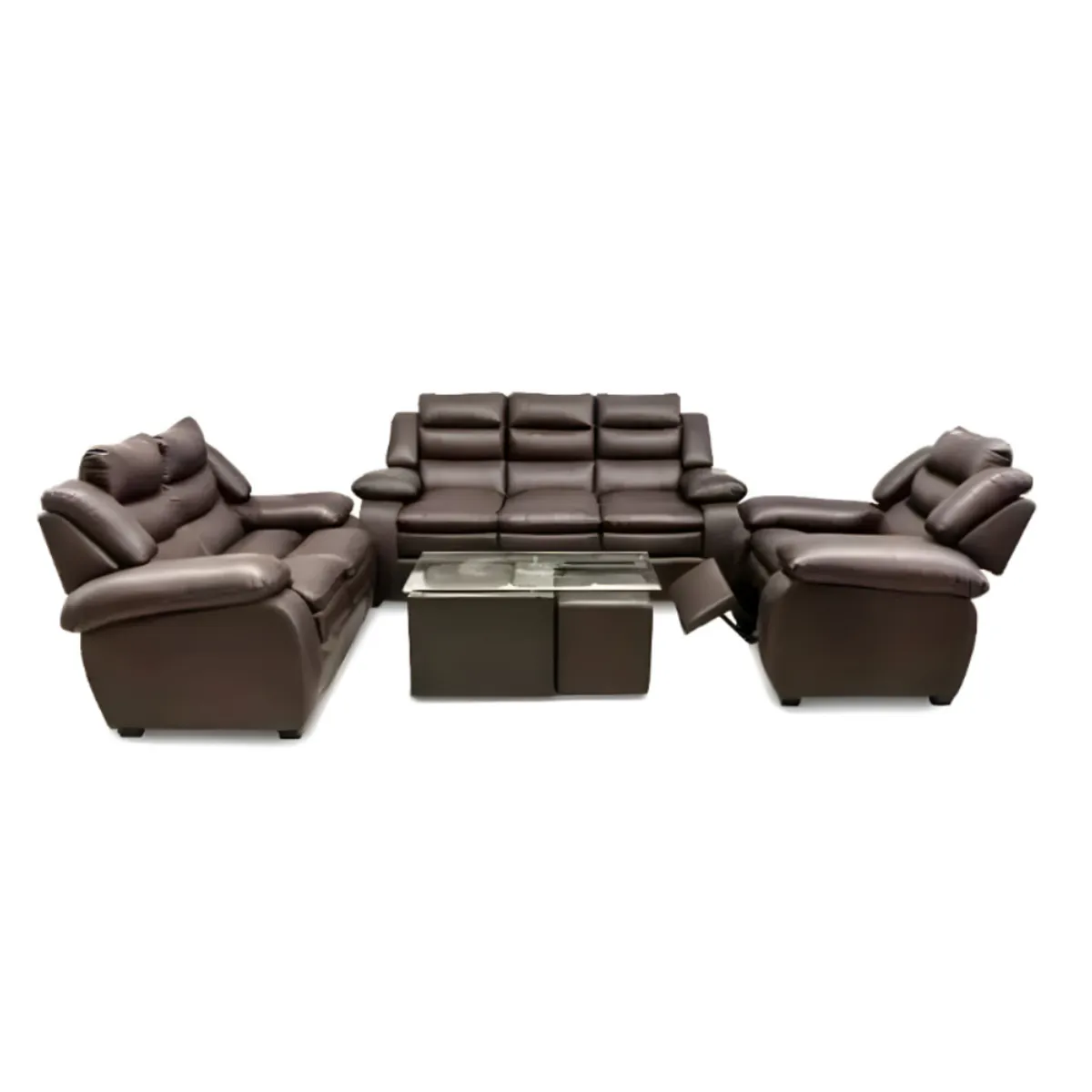 HOGAR & SPACIOS - HYS SALA 3 2 1 MESA CENTRO MAGERE MARRON OSCURO