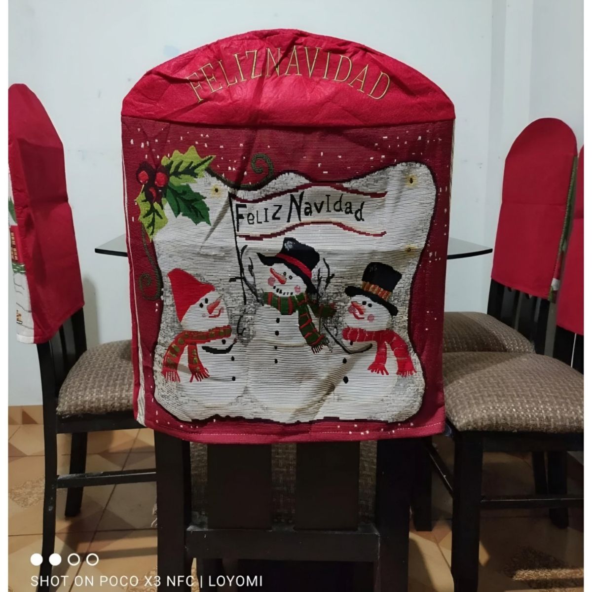 GENERICO - Funda respaldar de silla navideño set de 6 piezas