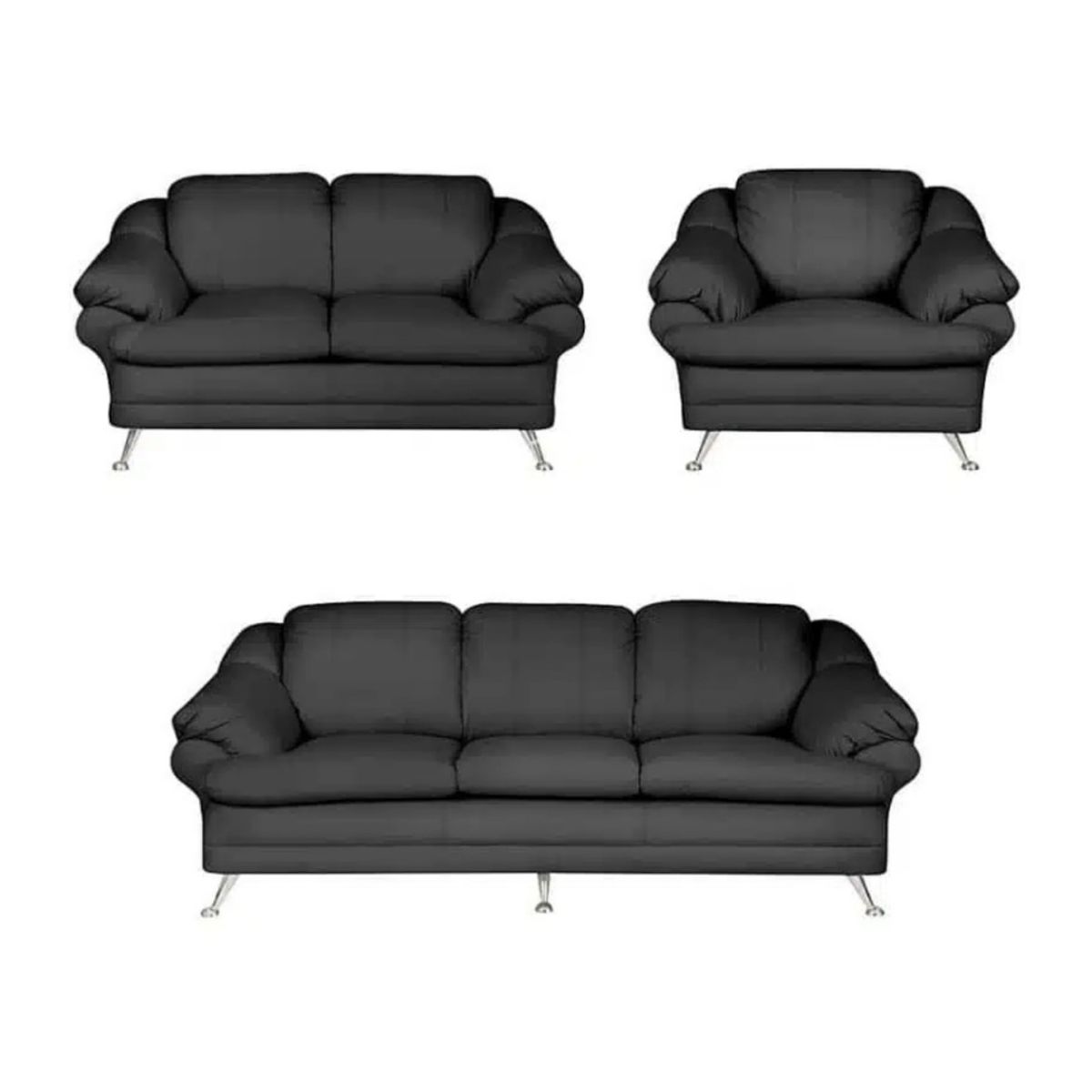 HOGAR & SPACIOS - HYS SALA 3 2 1 LOIRA NEGRO