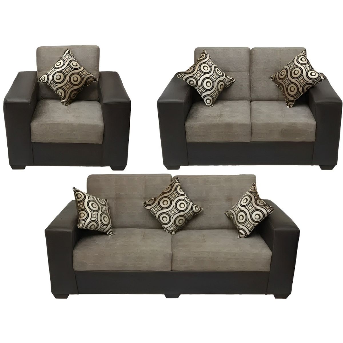 HOGAR & SPACIOS - HYS SALA 3 2 1 LIBERTY MARRON CLARO