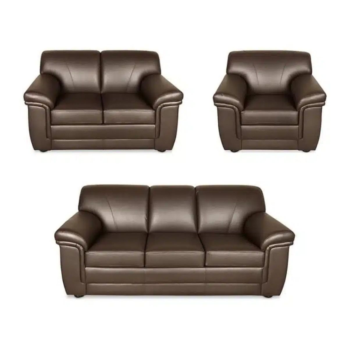 HOGAR & SPACIOS - HYS SALA 3 2 1 ARADE MARRON OSCURO