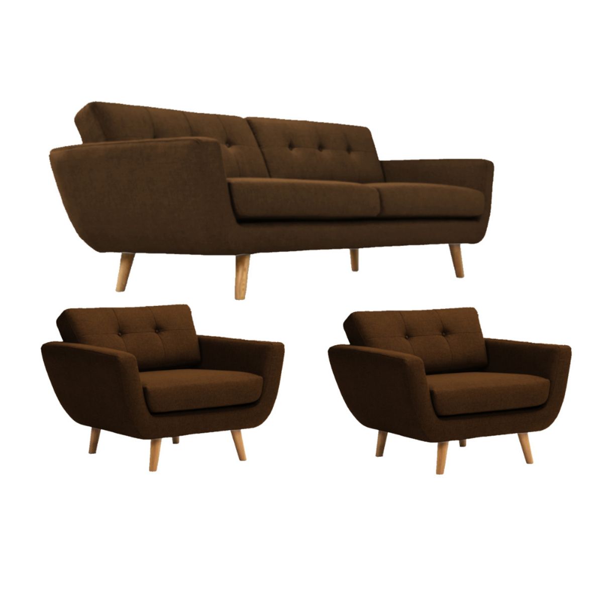 HOGAR & SPACIOS - HYS SALA 3 1 1 CAIRO MARRON