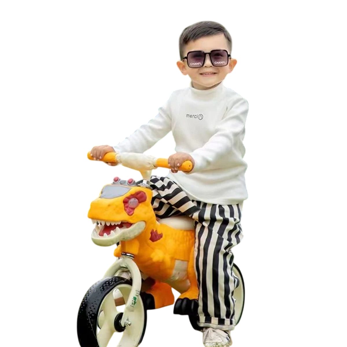 GENERICO - Bicicleta de equilibrio sin pedal de dinosaurio naranja