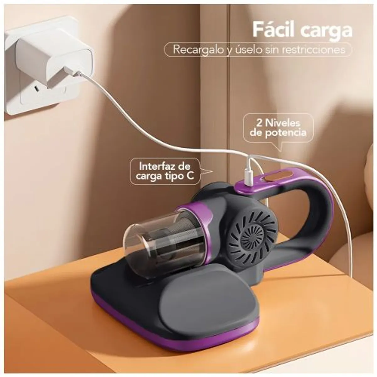 OEM - Aspiradora de Mano Portátil 5 en 1 Anti ácaros Multifuncional.